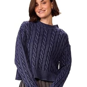 Aerie Blue Cable Knit Sweater